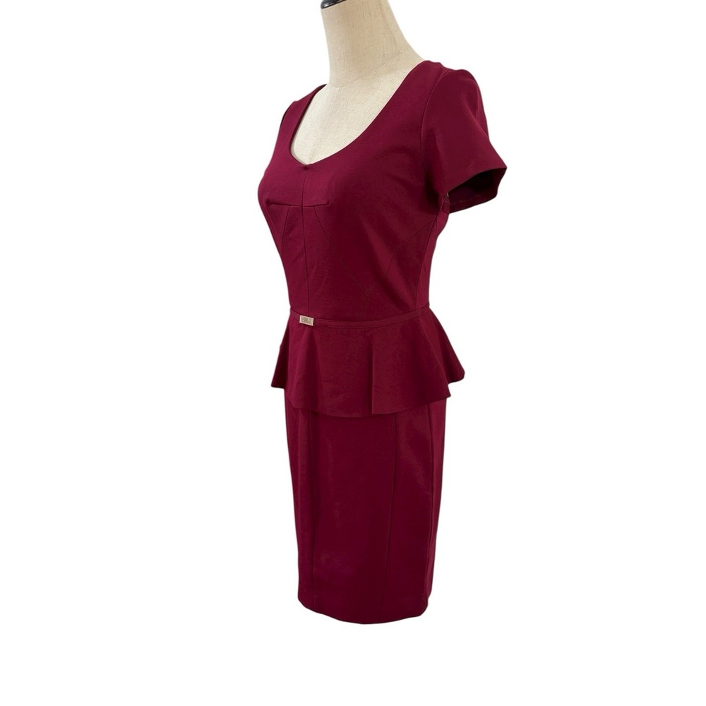 NWT Ann‎ Taylor Dress Peplum Burgundy Sz 2P Office Career  Professional Wiggle - Picture 4 of 10